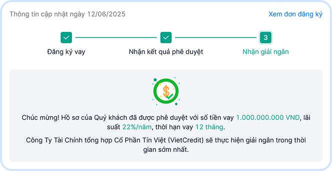 Nhận giải ngân