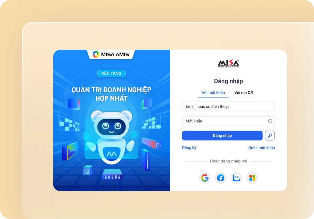 Đăng nhập phần mềm MISA