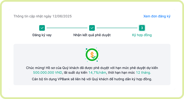 Nhận phê duyệt