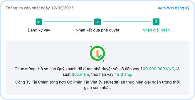 Nhận giải ngân