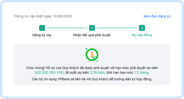 Tạo đề nghị giải ngân