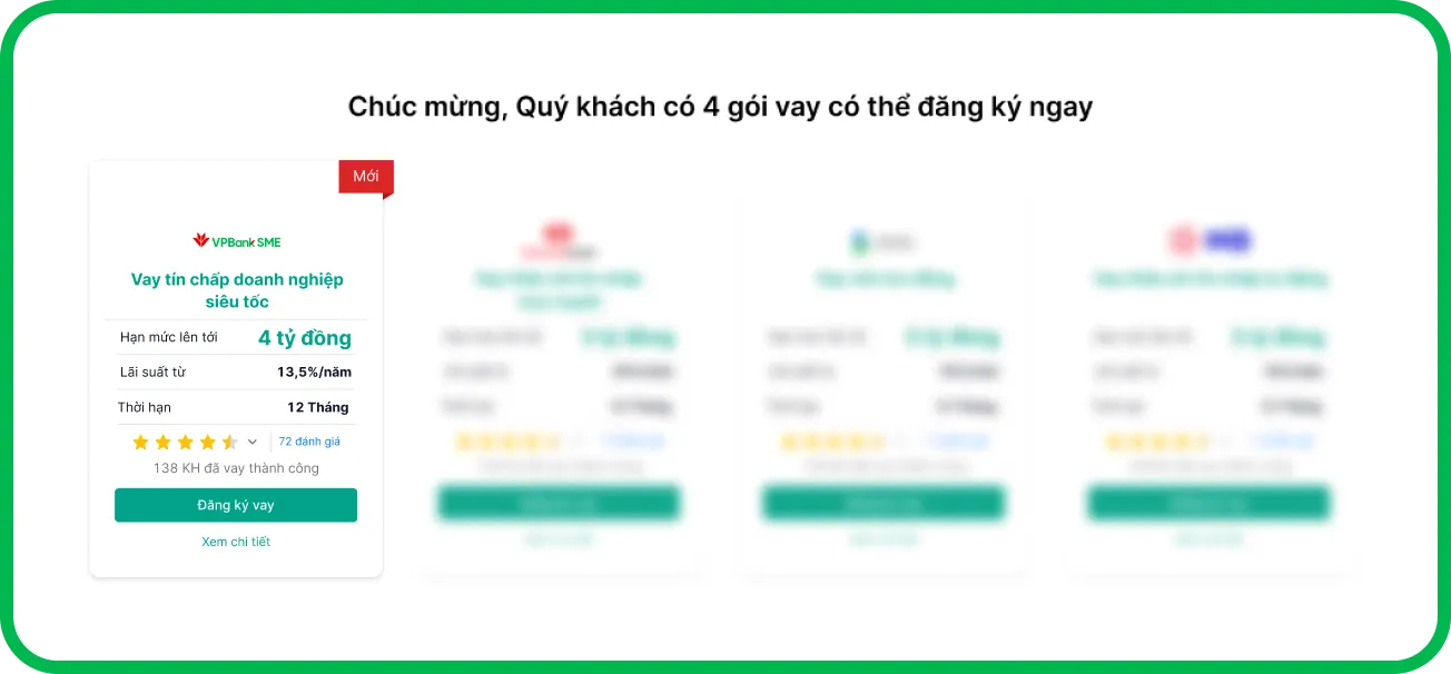 Chọn gói vay