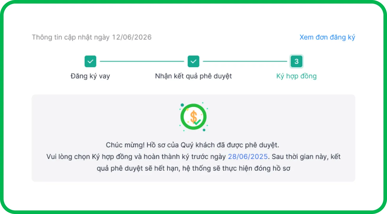 Nhận phê duyệt