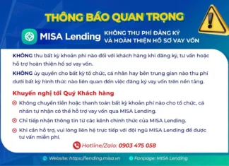 Thông báo quan trọng: MISA Lending không thu phí đăng ký và hoàn thiện hồ sơ vay vốn